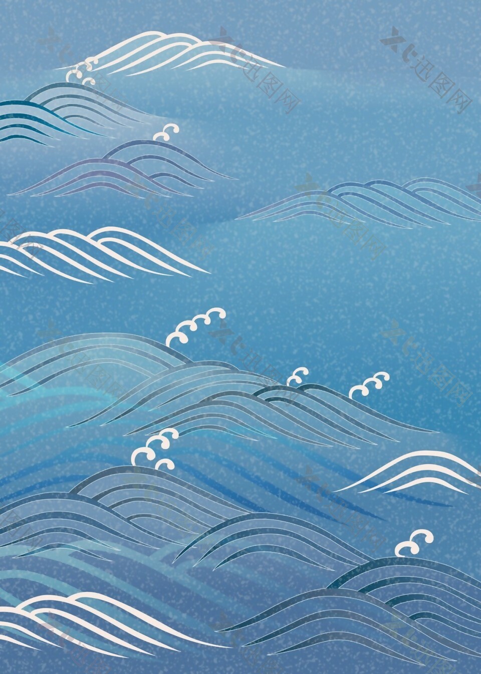 蓝色海浪纹理背景图