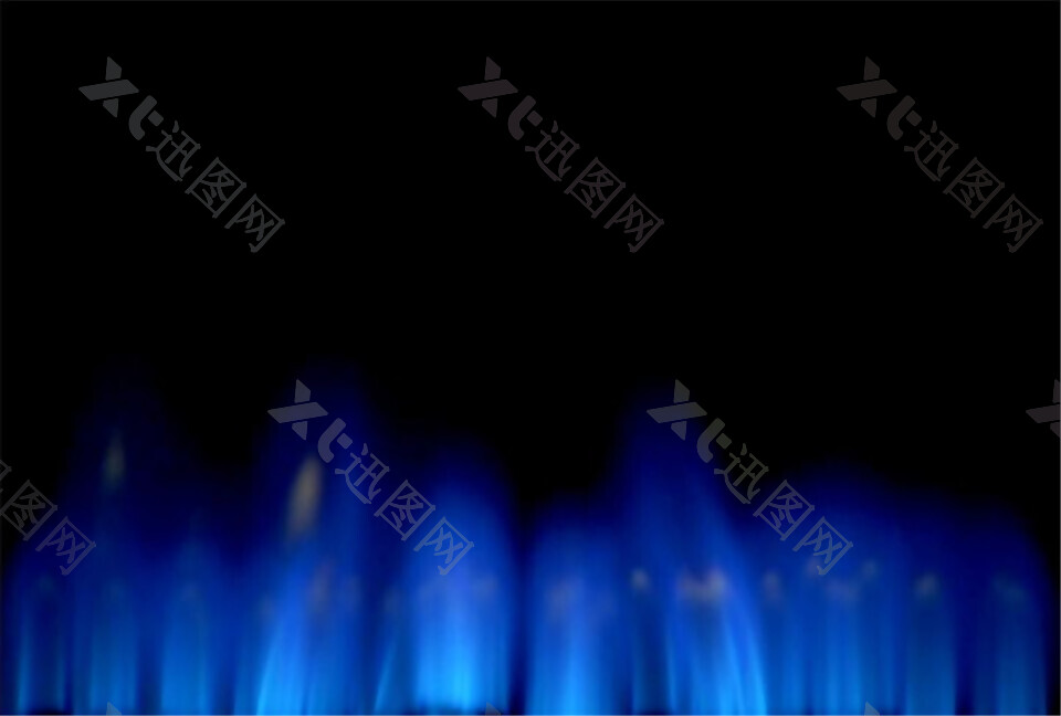燃烧的动态蓝色火焰视频素材