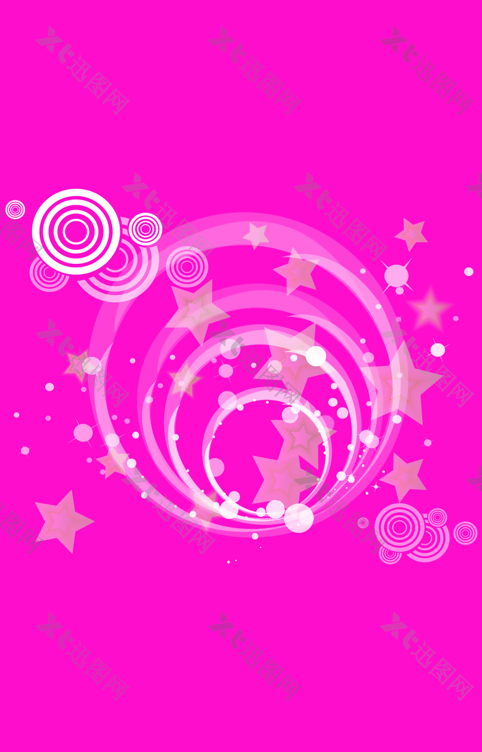 粉色圆圈五角星背景素材
