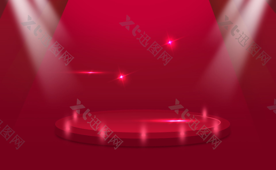 舞台背景灯光红色效果图