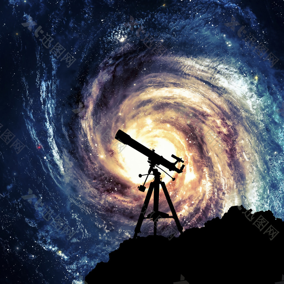 旋涡天文望远镜唯美星空背景