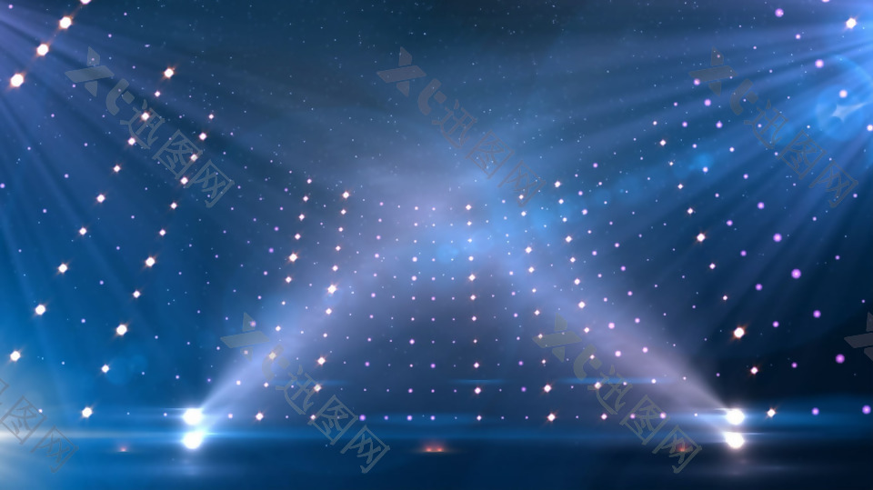 蓝色LED大屏舞台灯光粒子大屏幕视频素材