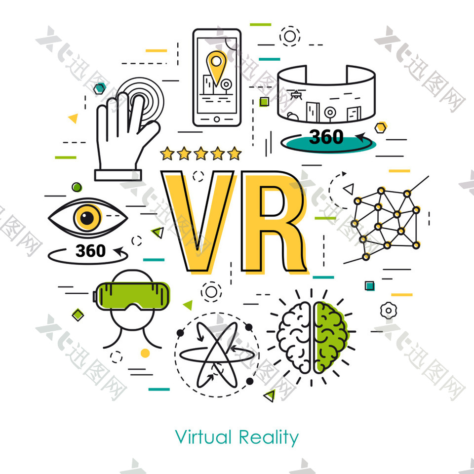 VR科技矢量素材