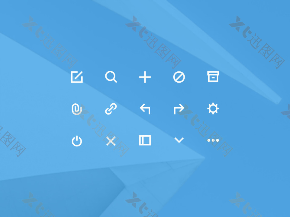 网页UI白色线性icon图标素材