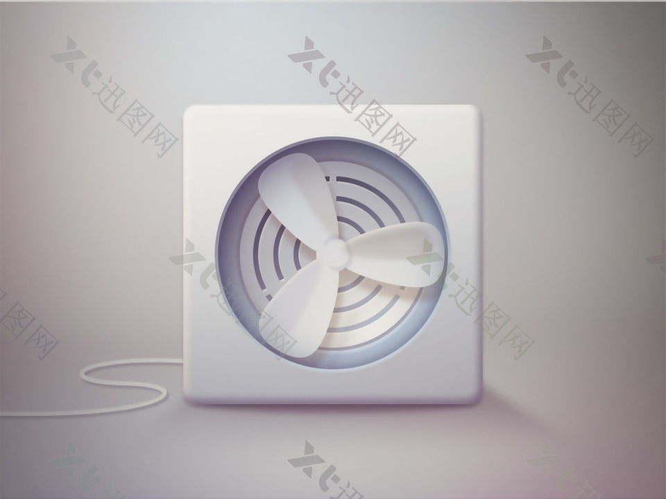 白色精美风扇icon图标设计