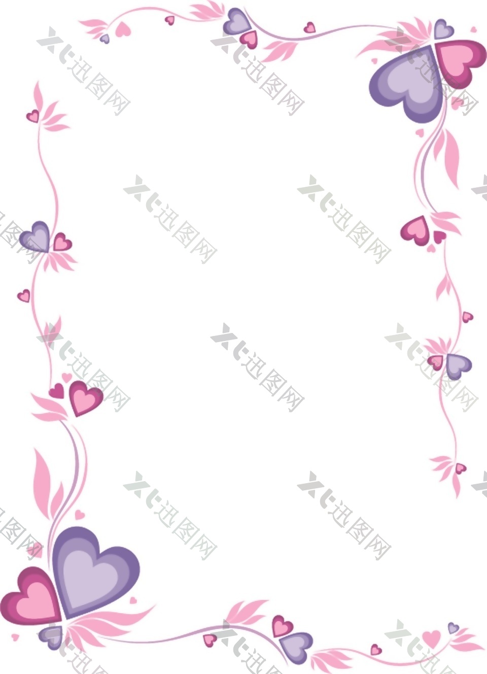 粉紫色花朵印花矢量素材