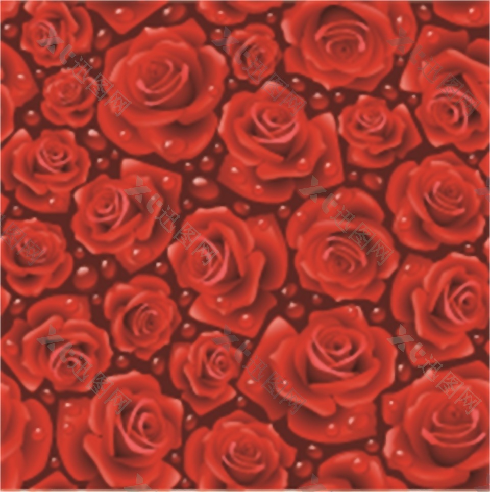 红色玫瑰花矢量素材