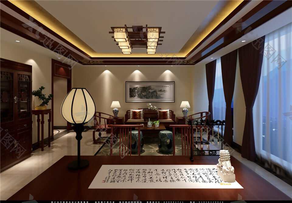 中式经典风格办公室装修效果图