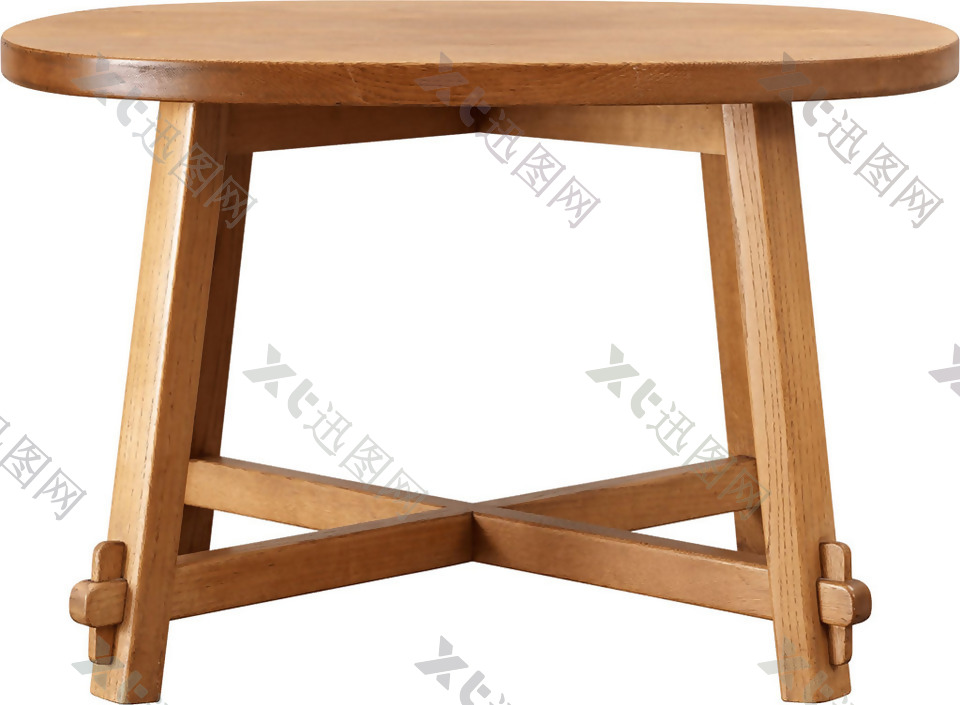 圆形折叠木桌免抠png透明素材