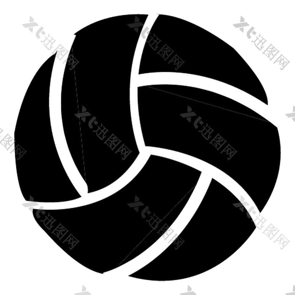 黑色排球图案免抠png透明素材