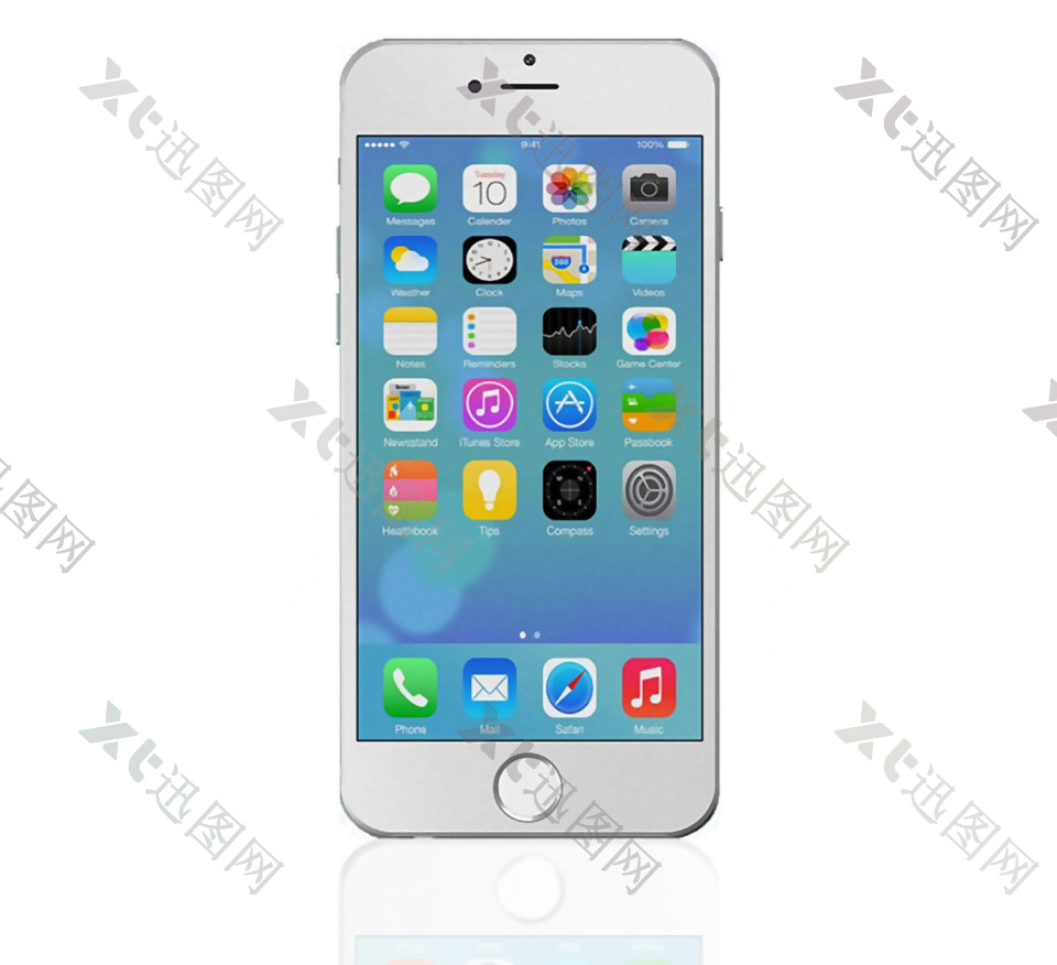 漂亮白色苹果手机免抠png透明素材
