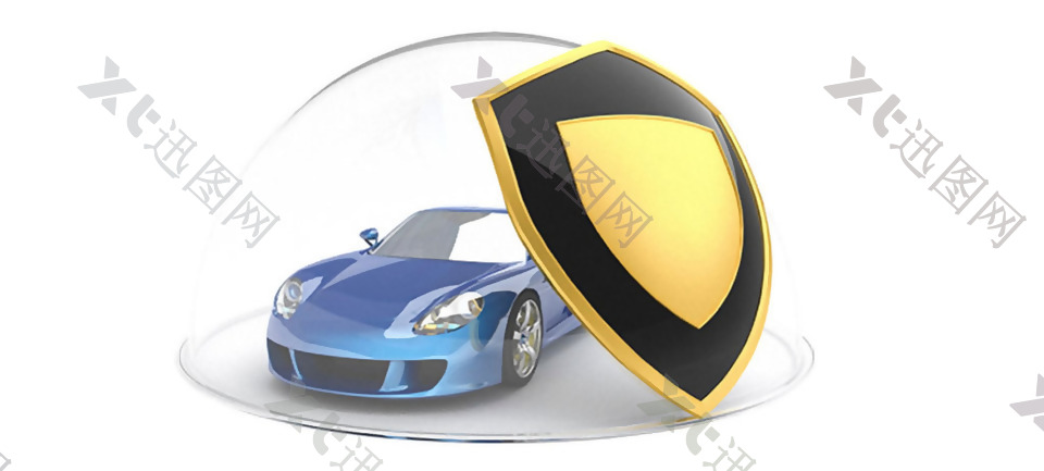 汽车保险金色盾牌图免抠png透明素材