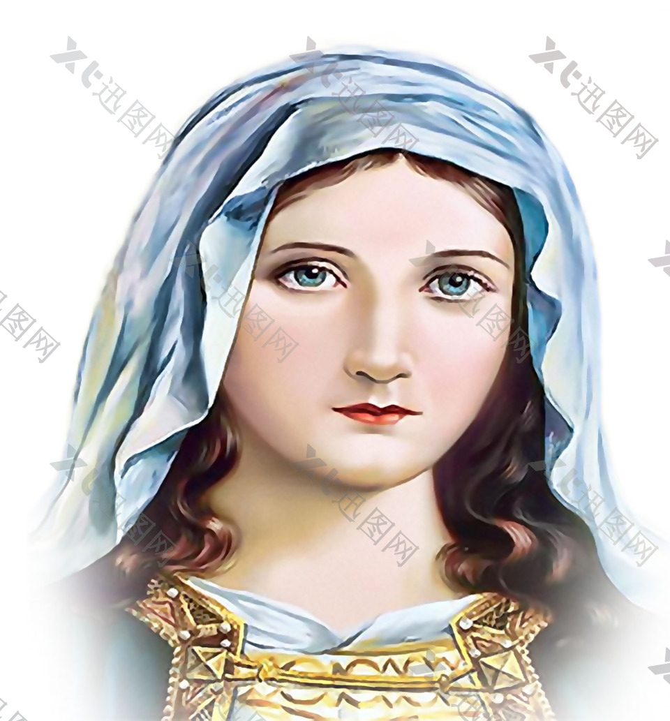 手绘年轻的圣玛丽免抠png透明素材