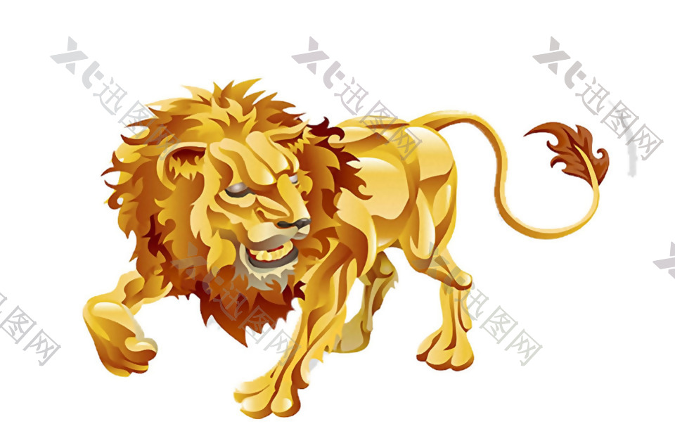 金色狮子座狮子免抠png透明素材