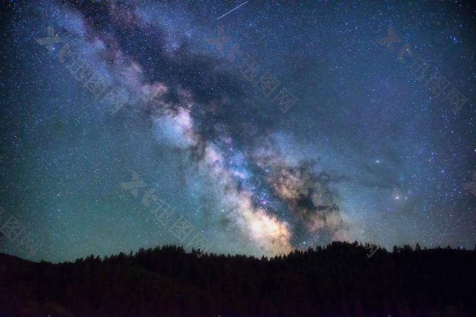 黑色大气唯美星空背景