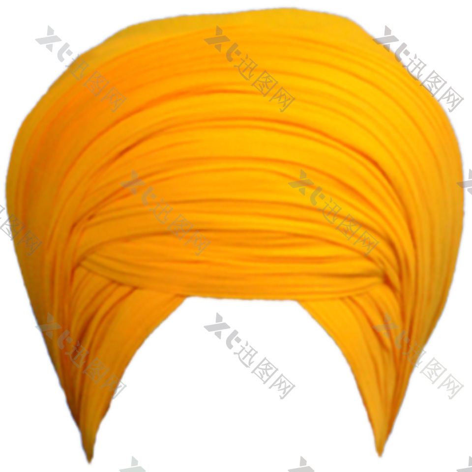 橙色锡克教头巾免抠png透明素材