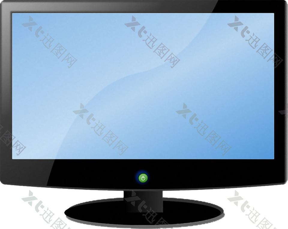 浅蓝屏幕显示器免抠png透明素材