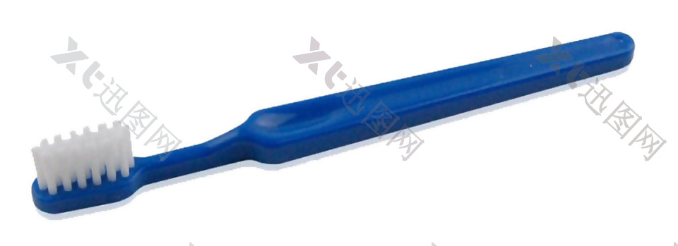 蓝色塑料牙刷免抠png透明图层素材
