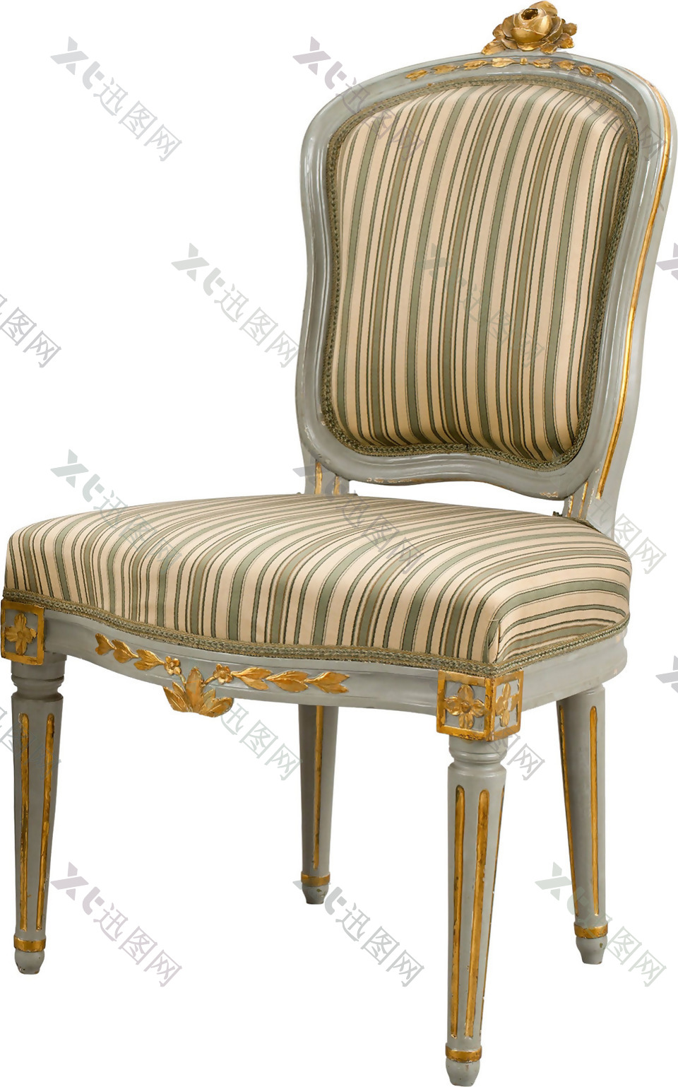 浅色条纹椅子免抠png透明素材