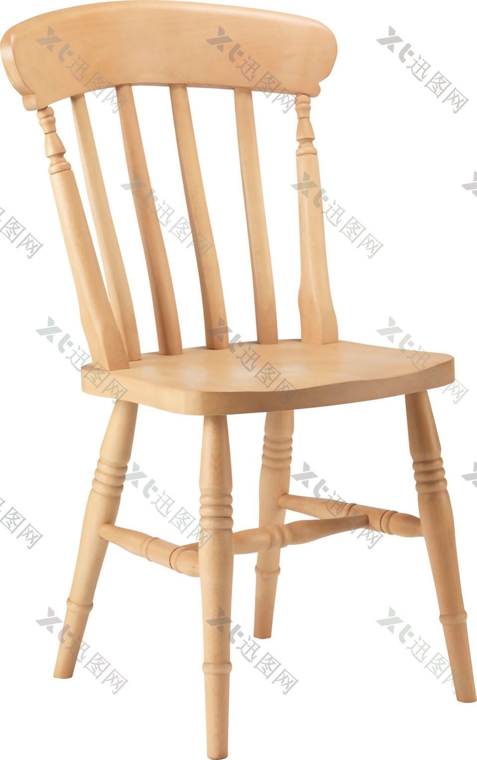 米黄色实木椅子免抠png透明素材