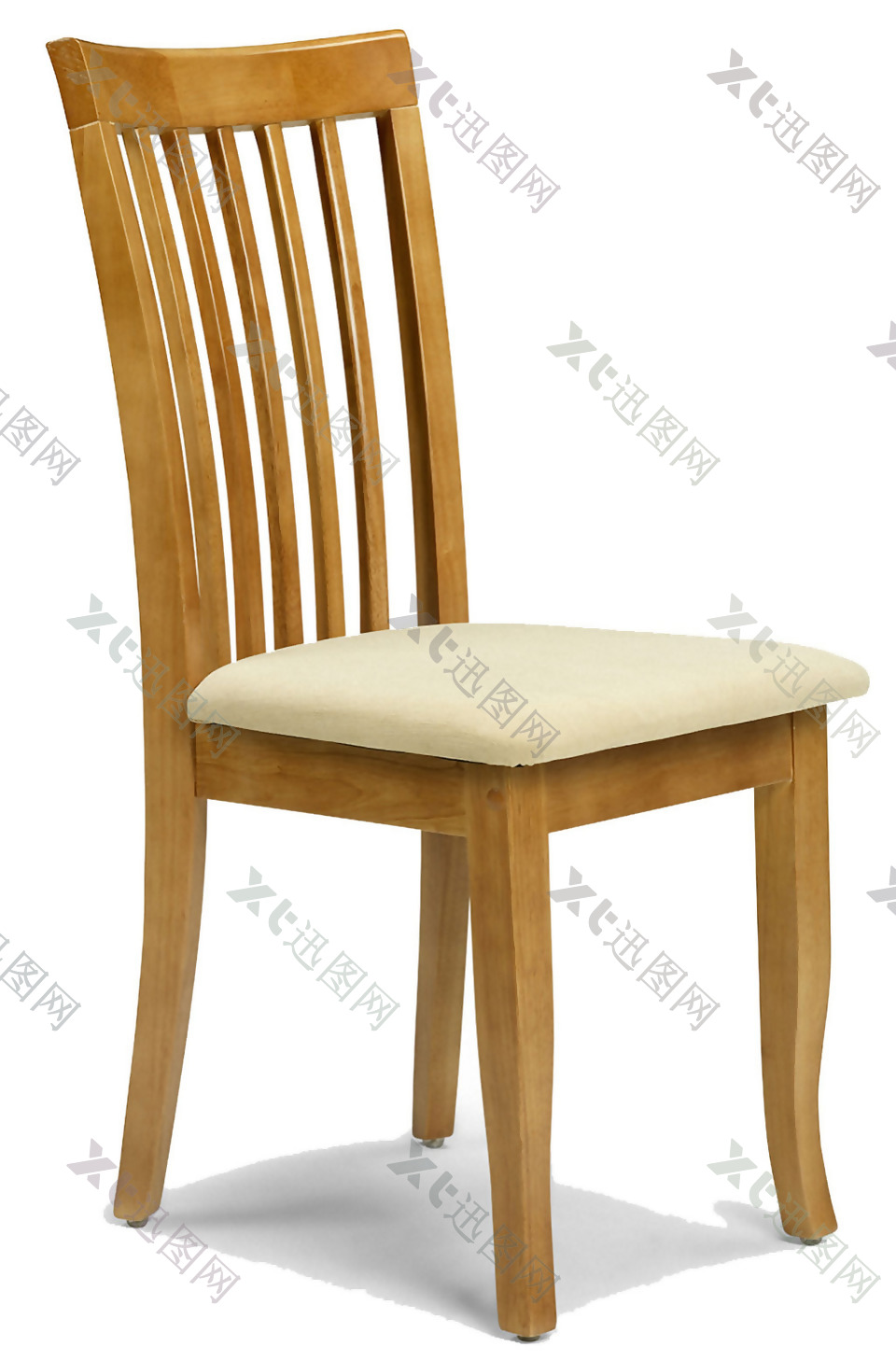 实木软垫椅子免抠png透明素材