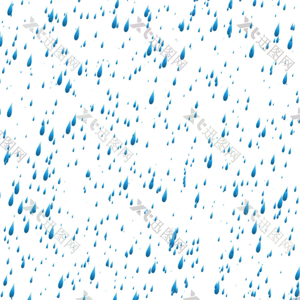 蓝色密集雨滴免抠png透明素材