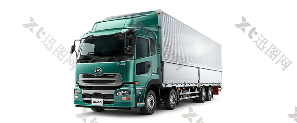 绿色漂亮载重卡车免抠png透明图层素材