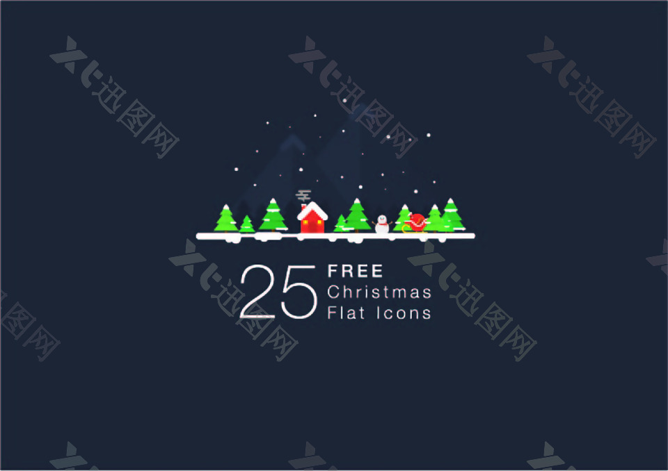 网页UI圣诞节卡片封面素材