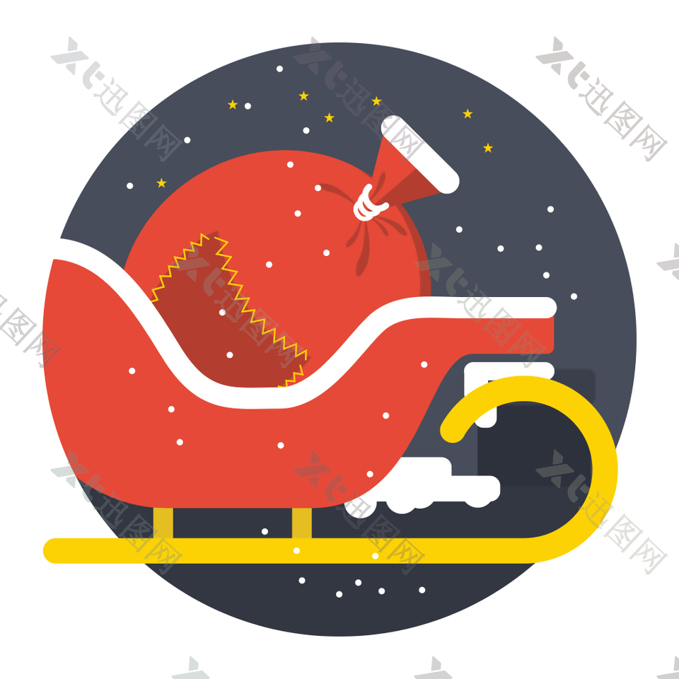 网页UI圣诞老人礼物袋icon图标