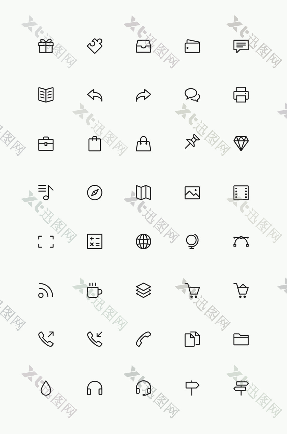 黑色线条矢量icon图标设计