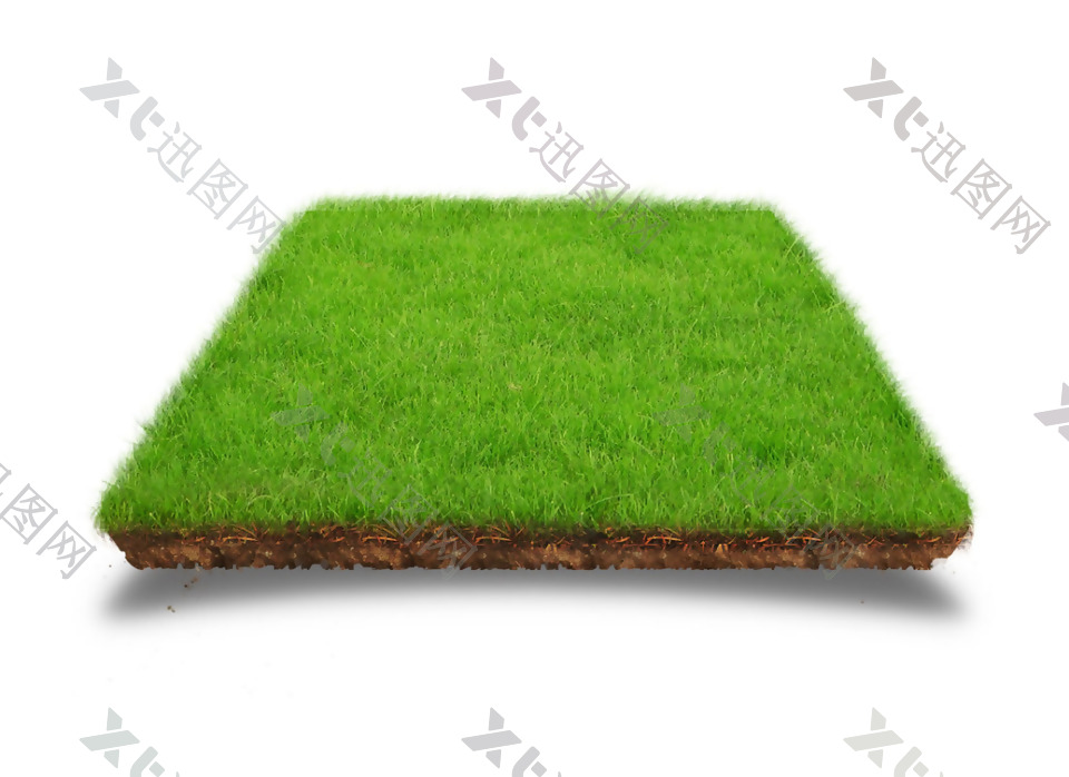 一块绿色草坪png元素素材