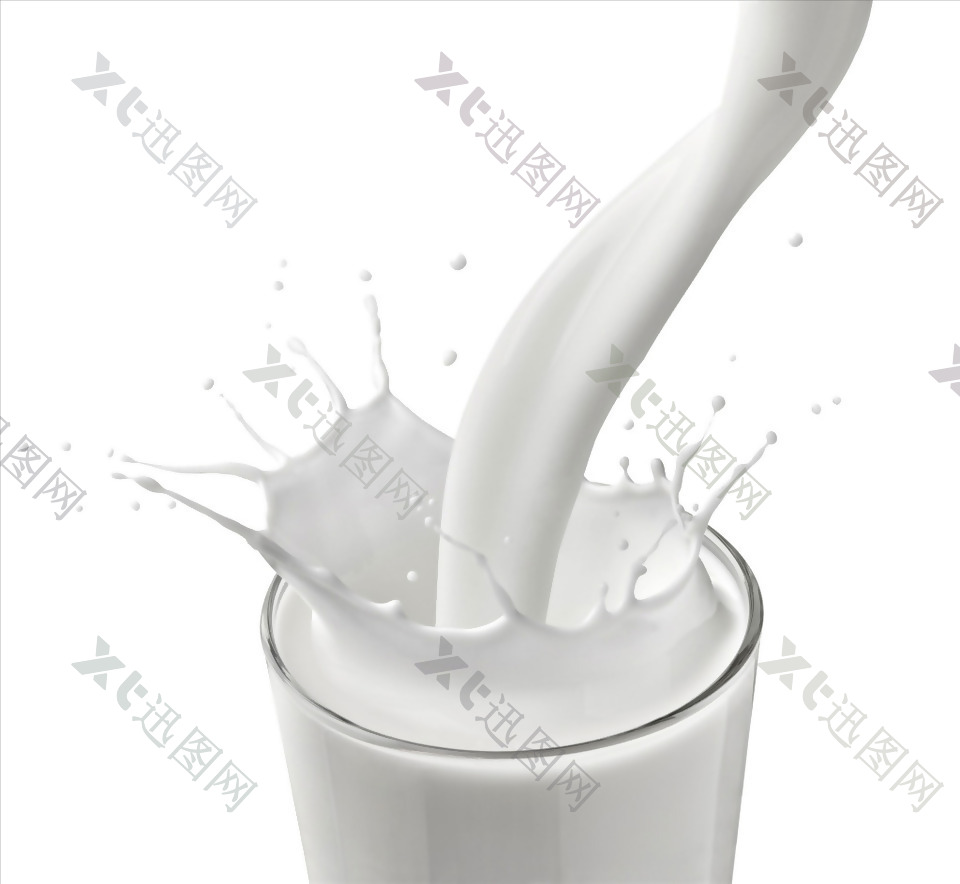 倒入杯中的牛奶png元素素材