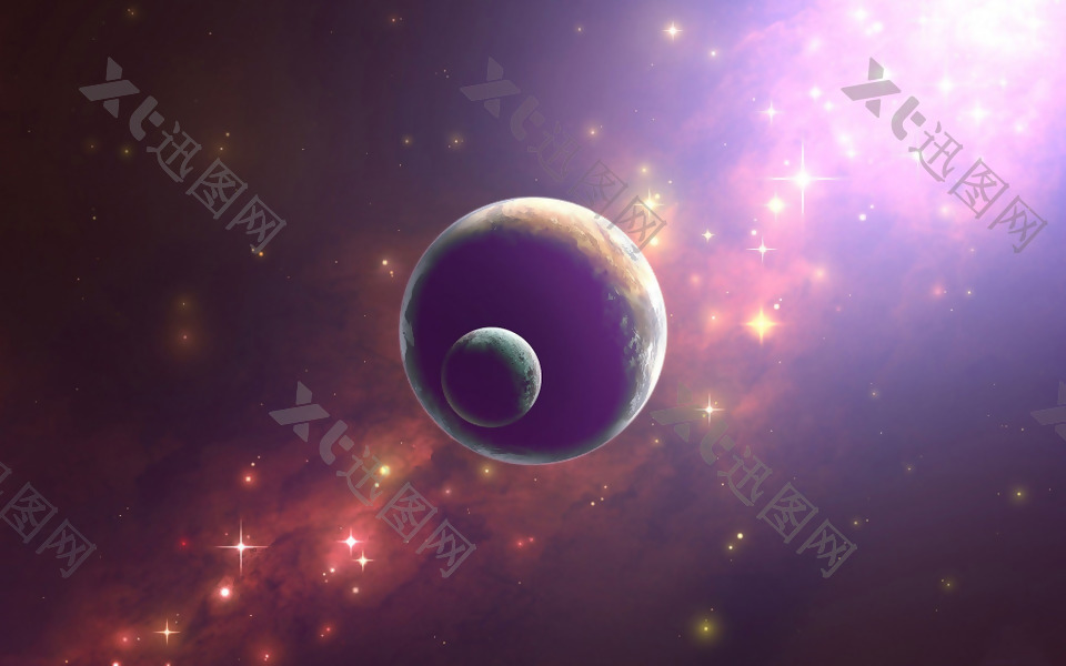 紫色星球星空背景素材