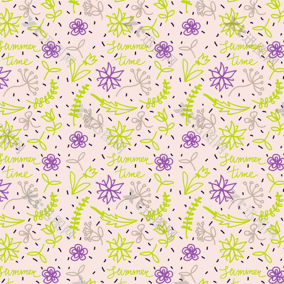 紫色碎花背景卡通矢量素材