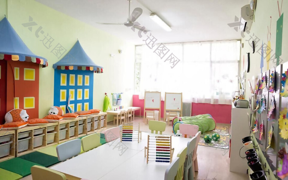 现代幼儿园室内工装设计效果图