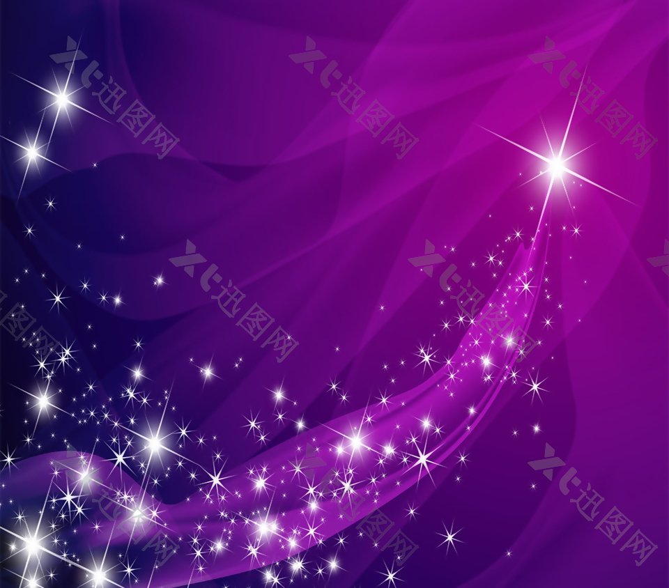 紫色星星夜空矢量素材