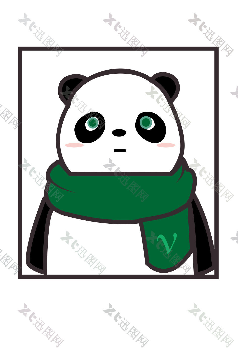 熊猫卡通插画