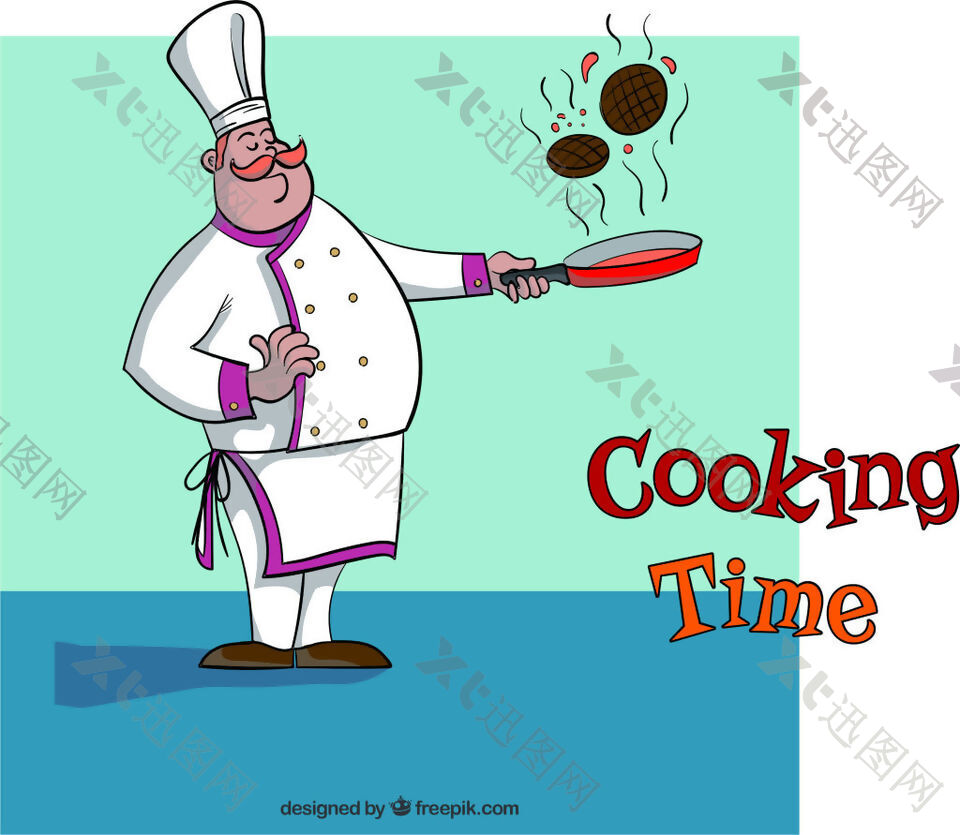 卡通厨师插画素材