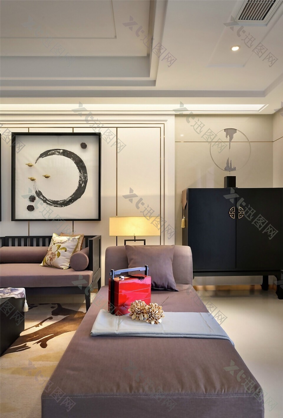 新中式轻奢风格客厅沙发椅效果图