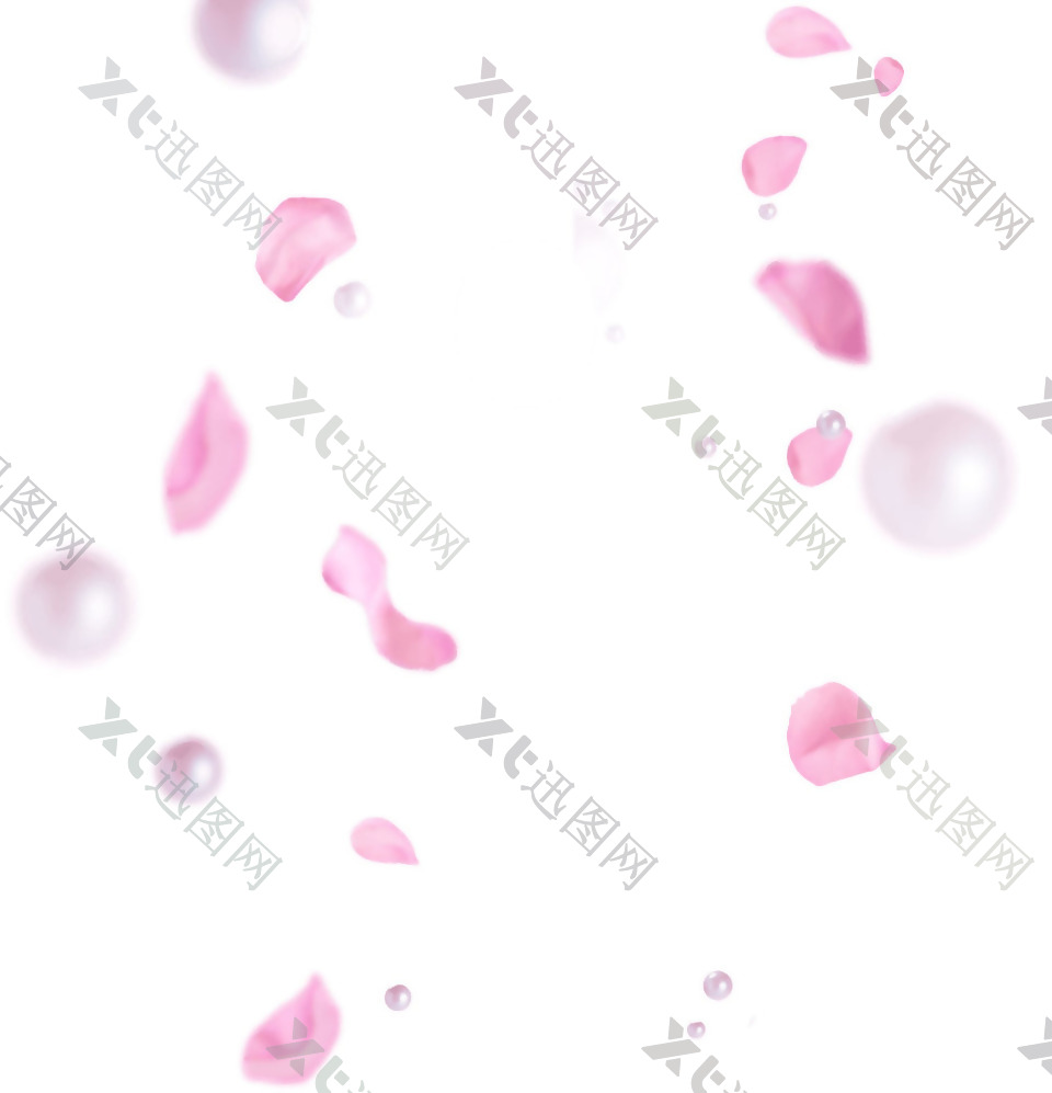 粉色漂浮花瓣png元素素材