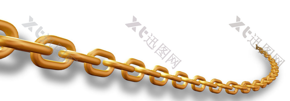 黄色锁链png元素素材