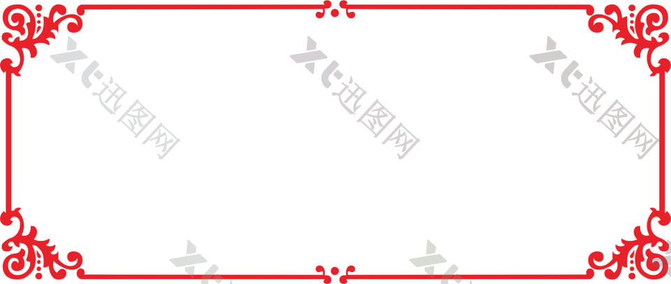 红色中国风边框png元素素材