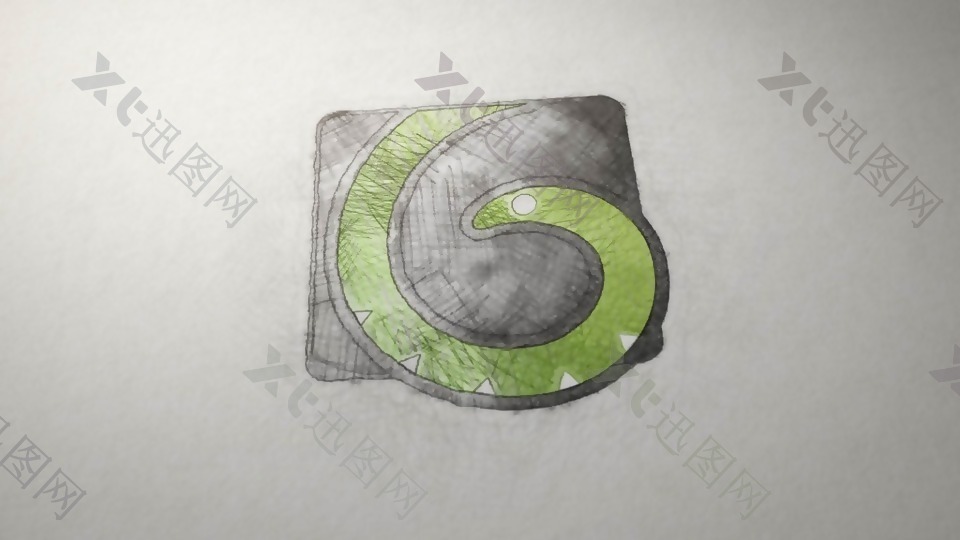 铅笔素描手绘Logo动画