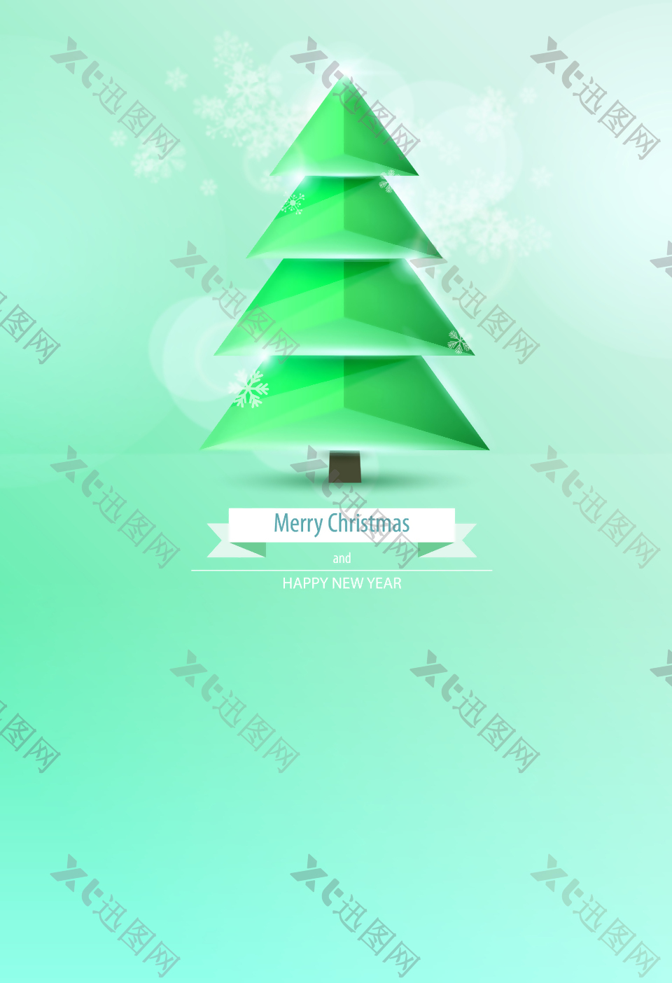 立体光圈圣诞树海报背景素材