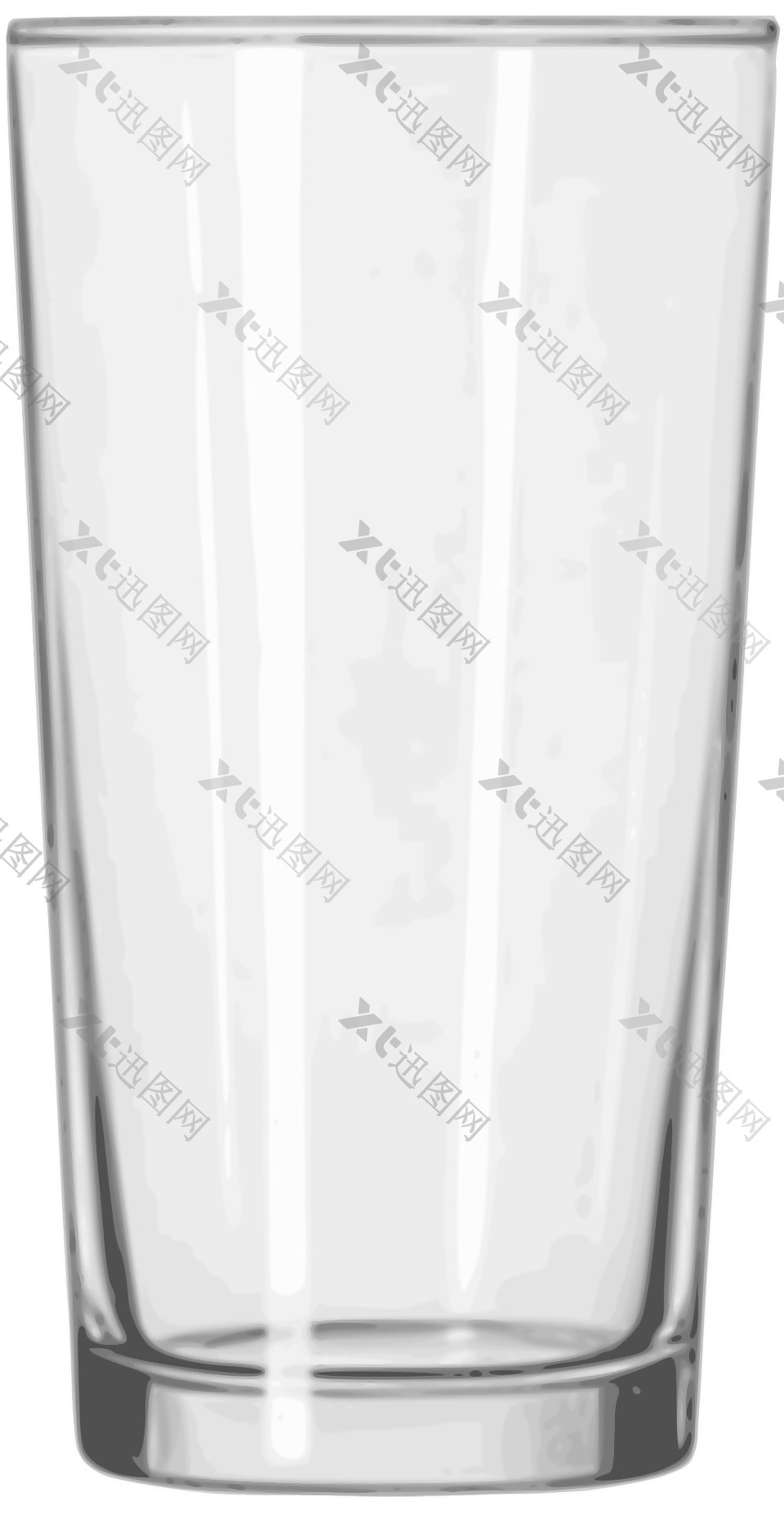 平直轮廓玻璃杯免抠png透明素材