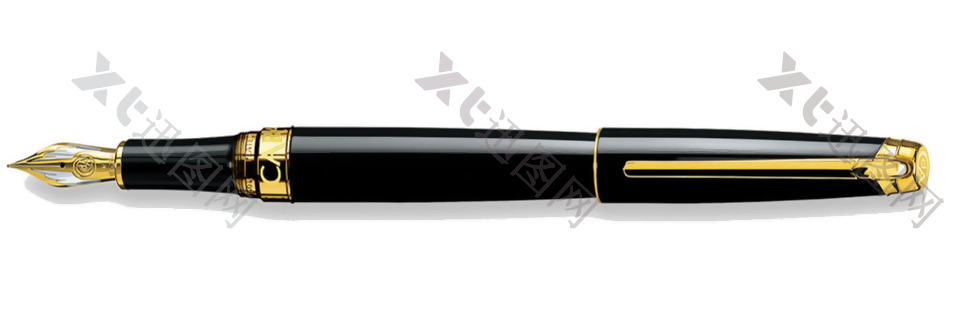 漂亮黑色写字钢笔免抠png透明素材
