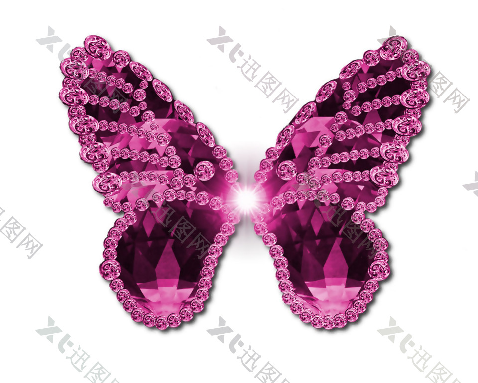 紫色对称蝴蝶免抠png透明素材