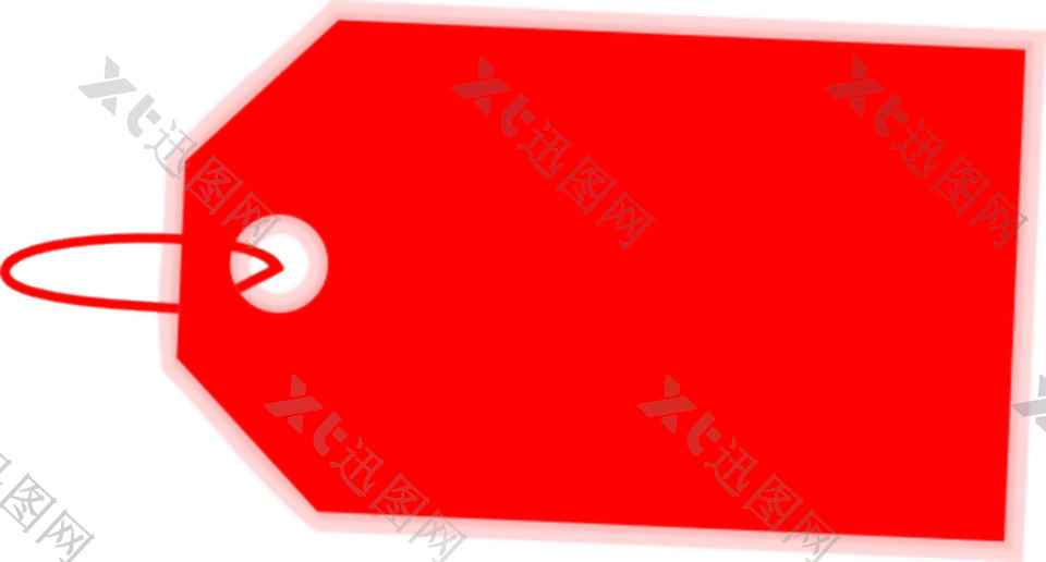 鲜红色空白吊牌免抠png透明素材
