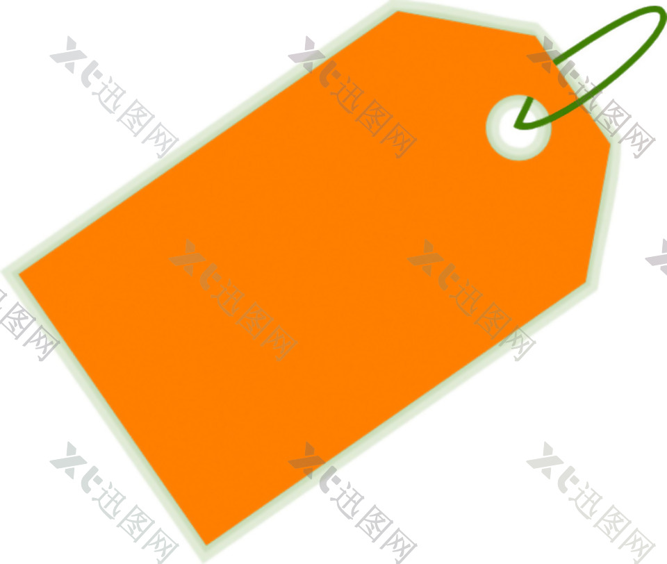 橙色空白吊牌免抠png透明素材