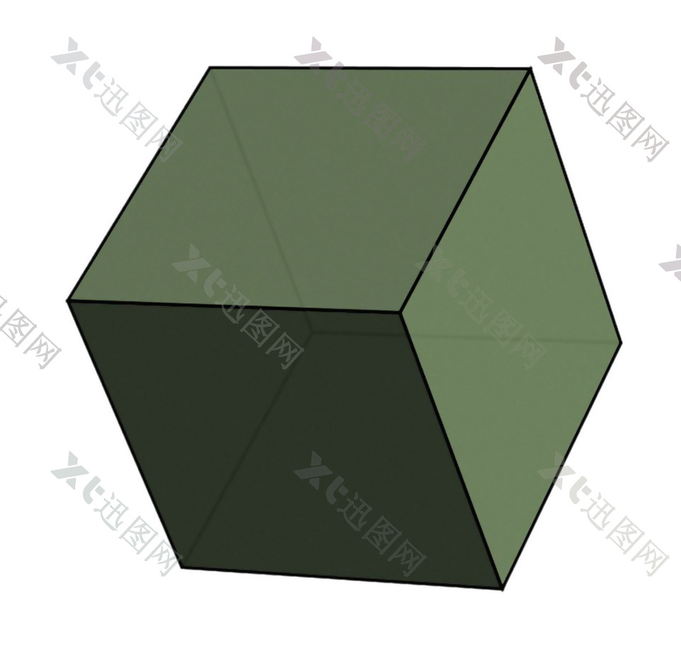 灰绿色立方体免抠png透明素材